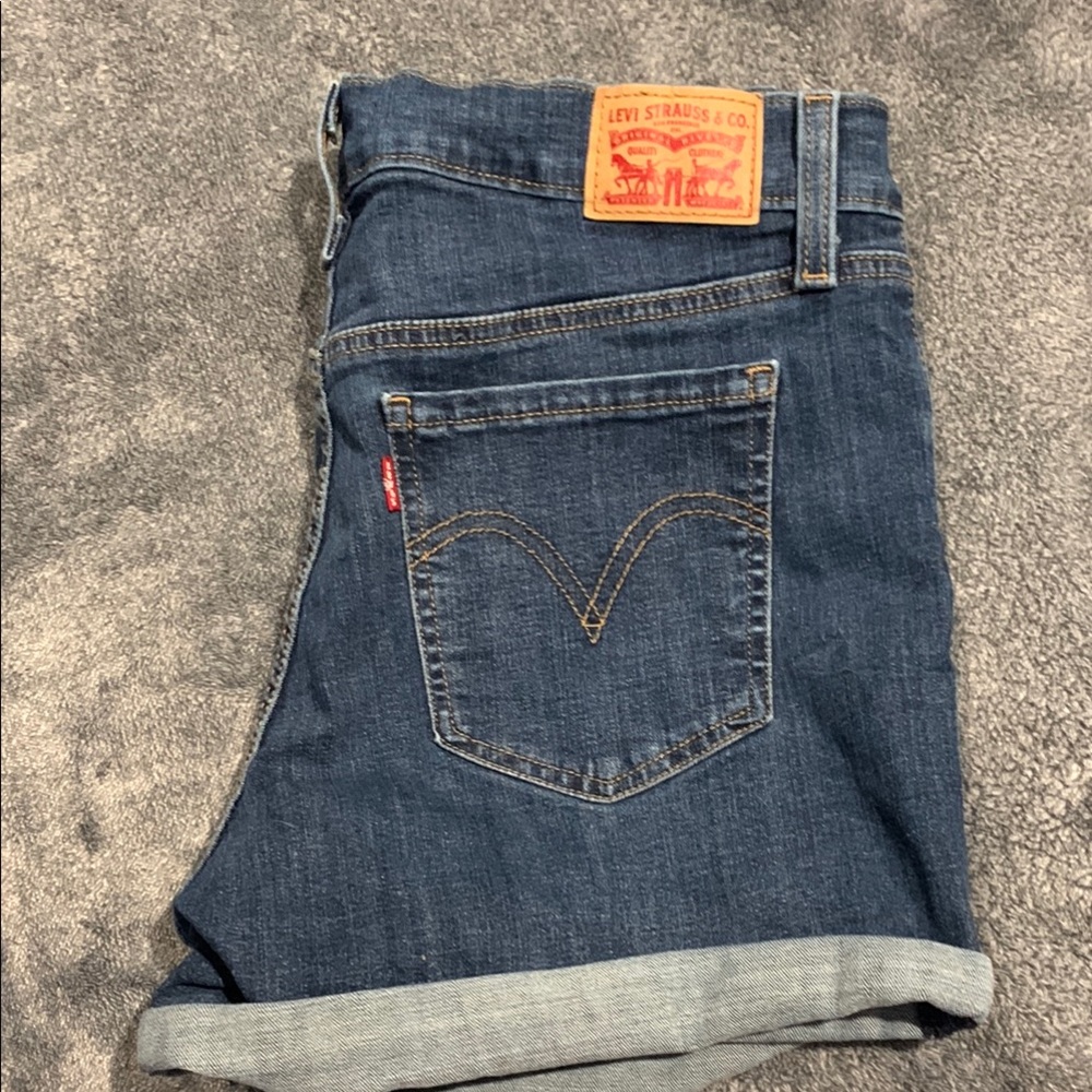 Levi's Dark Blue Mid Length Denim Shorts